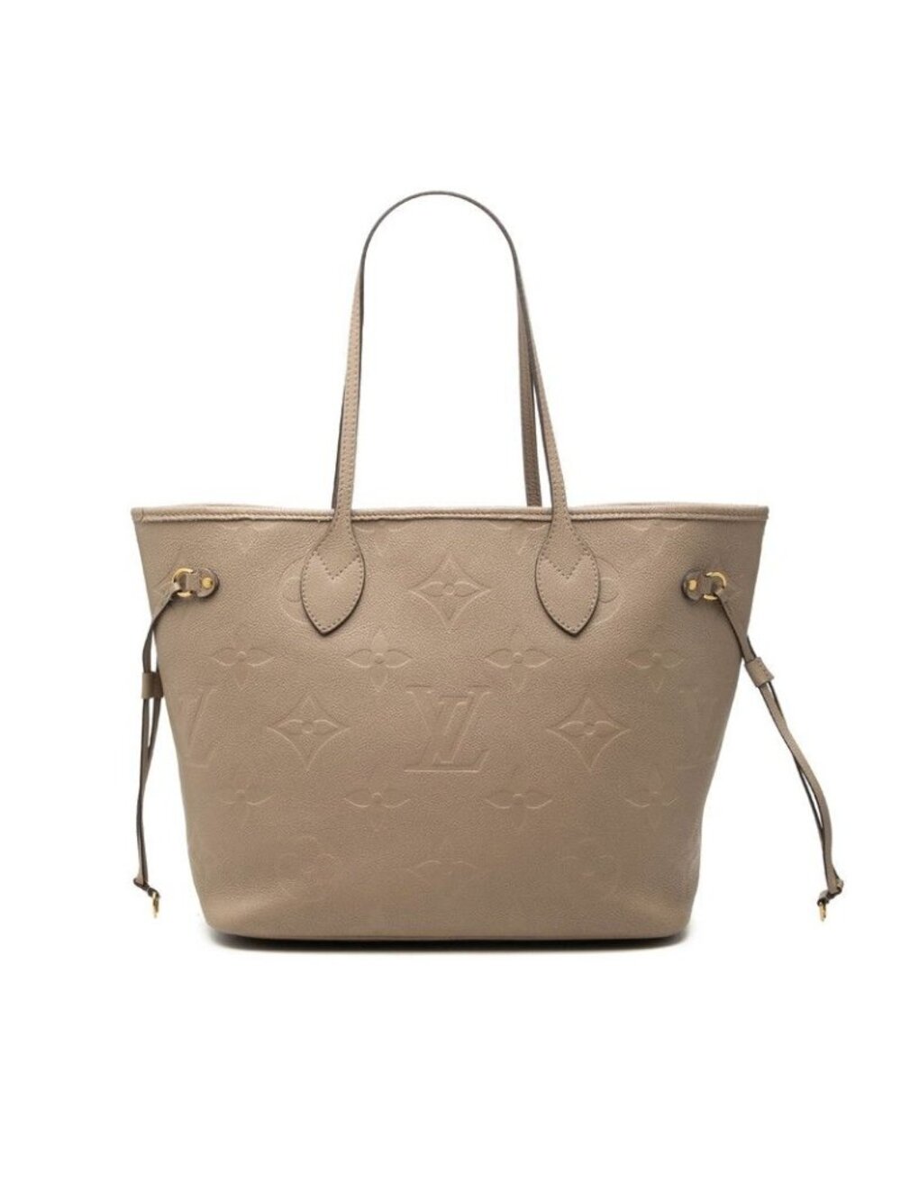 Louis Vuitton Monogram Empreinte Neverfull MM Tote Bag Tourterelle Greige